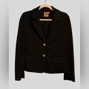 Tory Burch Black Wool Blend Tailored Blazer Jacket — Size Medium